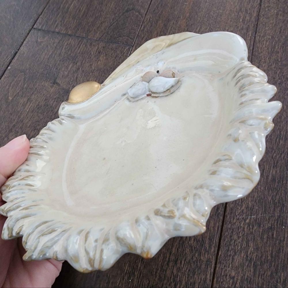 Vintage Santa stoneware pottery Small plate - Picture 3 of 4